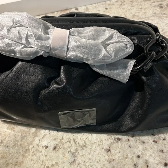 Badgley Mischa Vegan Leather frame clutch. Black - Picture 2 of 11